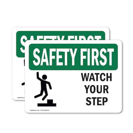 Signmission 5 in Height, 7 in Width, Vinyl Decal, Rectangle OS-2PACK-SF-D-57-L-10884